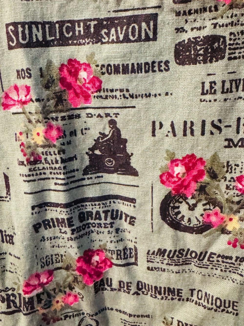 Bombay Floral Print Dress Sheet in Pink and Green